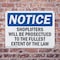 Signmission Shoplifters Will Be Prosecuted OSHA Notice Sign, Plastic, 10in W x 7in L, 2PK OS-2PACK-NS-P-710-L-16580 - alternate 6